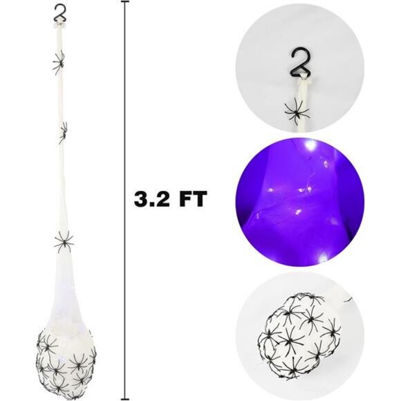 3.2FT Halloween Decoration Hanging Light Up Spider Egg Sacs 3 Packs, Gift - Picture 2 of 8